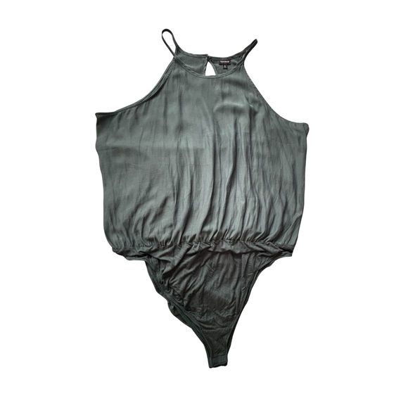 GUC Torrid Crepe High Neck BodySuit Plus Size 3X Green - Picture 2 of 8